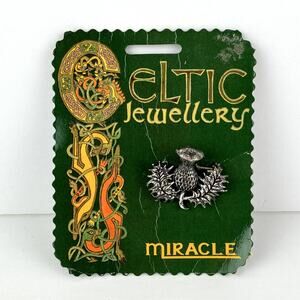 Scottish Thistle Brooch Pin Outlander Celtic Scotland Silver Tone